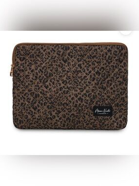 New Moon Nude Leopard Print Quilted Tablet Sleeve – Brown